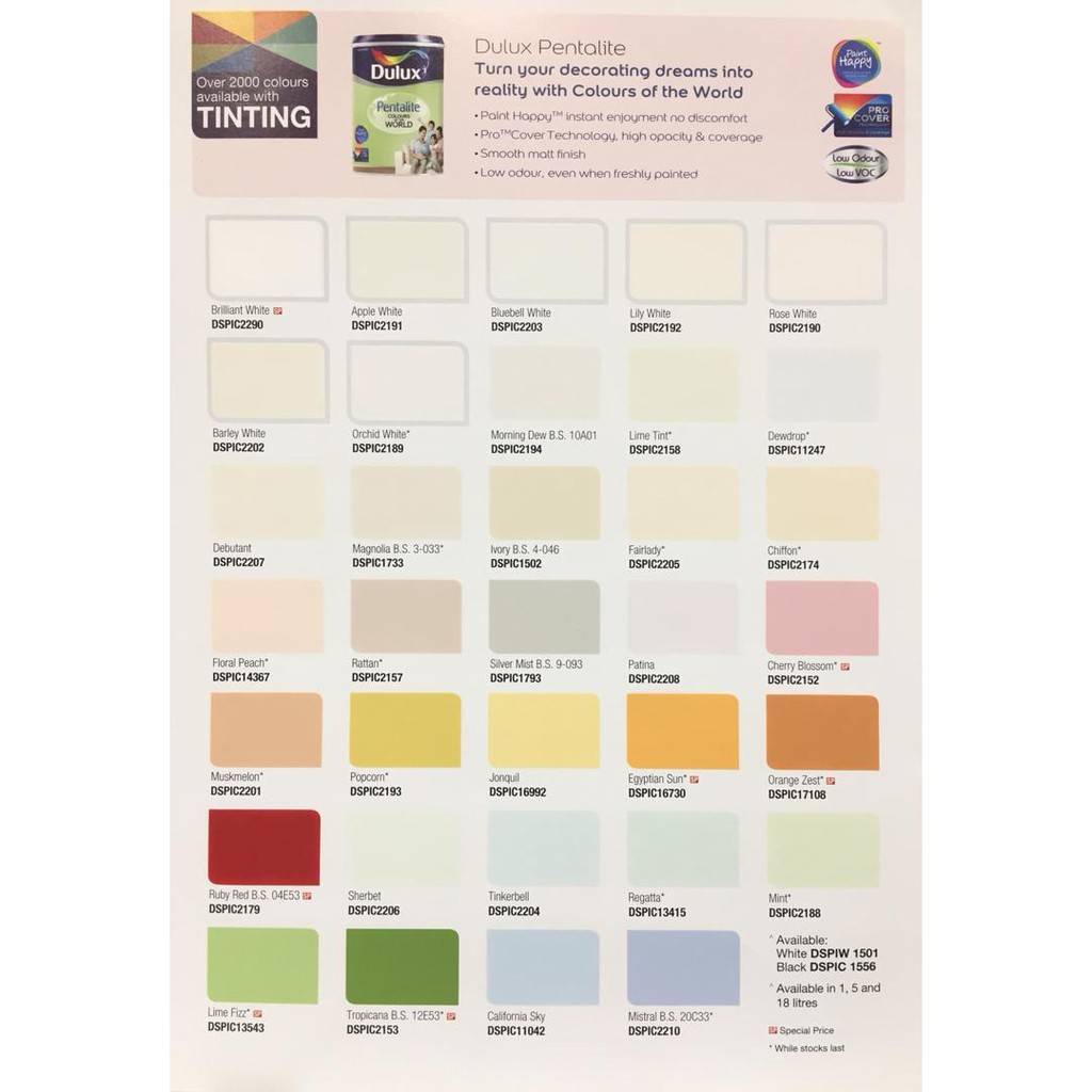 Dulux Dulux Pentalite 5L (Interior Paint) Color Option
