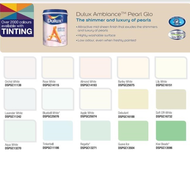 Dulux Pearl Glo Interior 5LLily White DSPGC16151