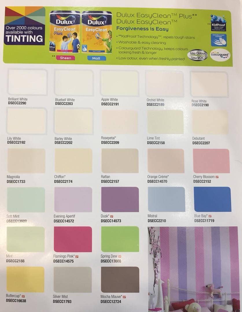 5L Dulux EasyClean Matt Interior Paint Color Option