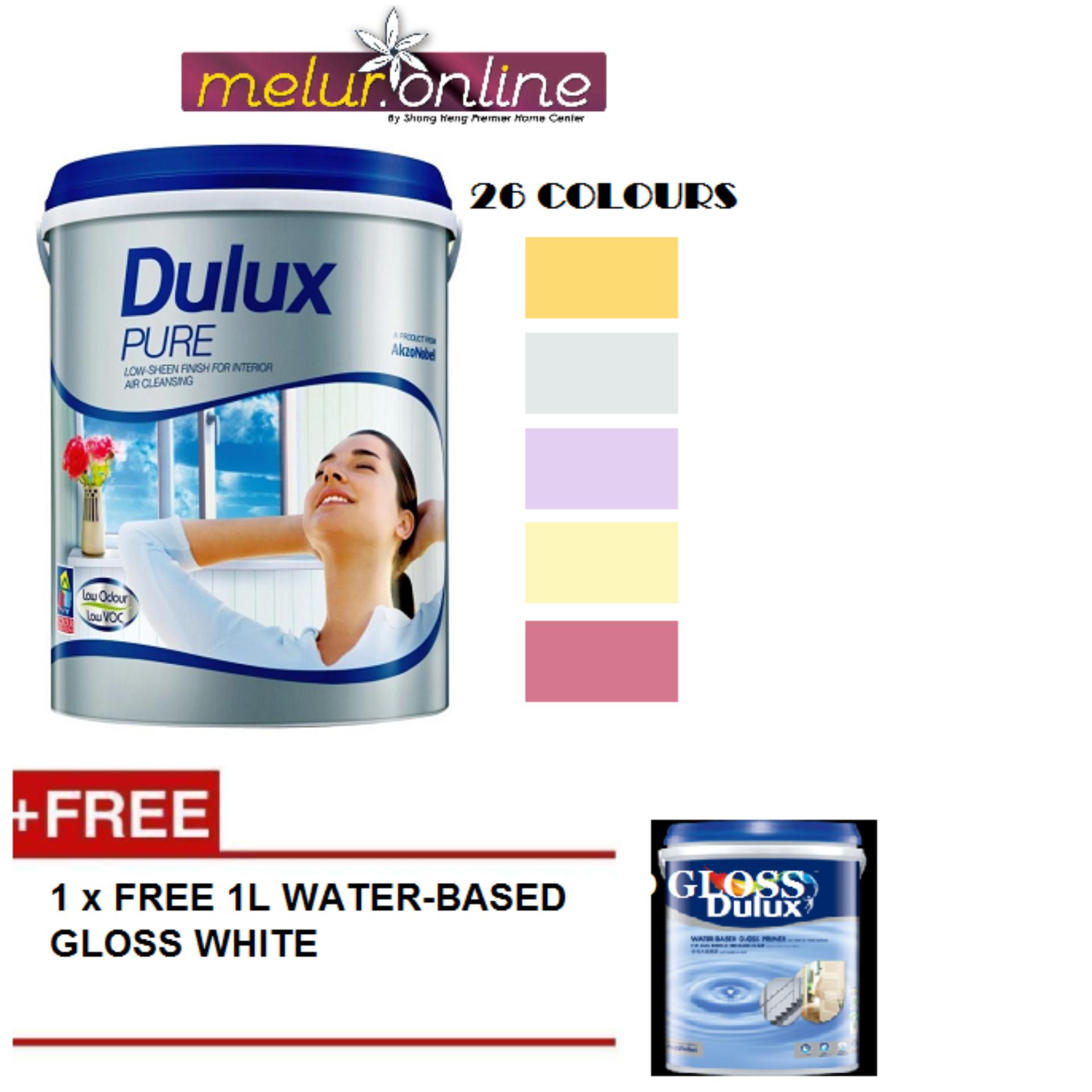 Dulux Pure 5L White +[FREE 1L WATERBASED GLOSS WHITE]