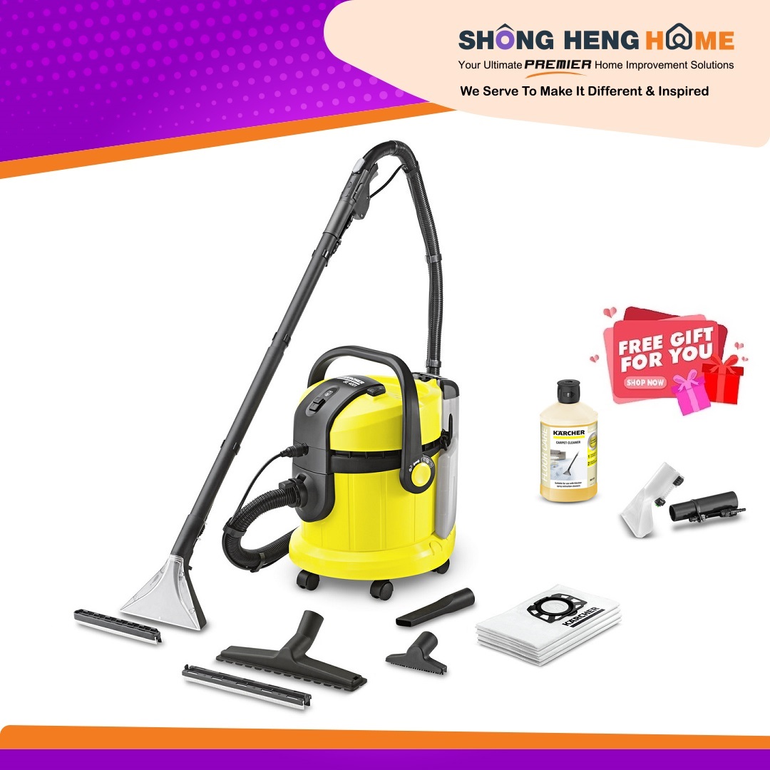 KARCHER SE 4001 CARPET CLEANER + CLEANER LIQUID + UPHOLSTERY SPRAY