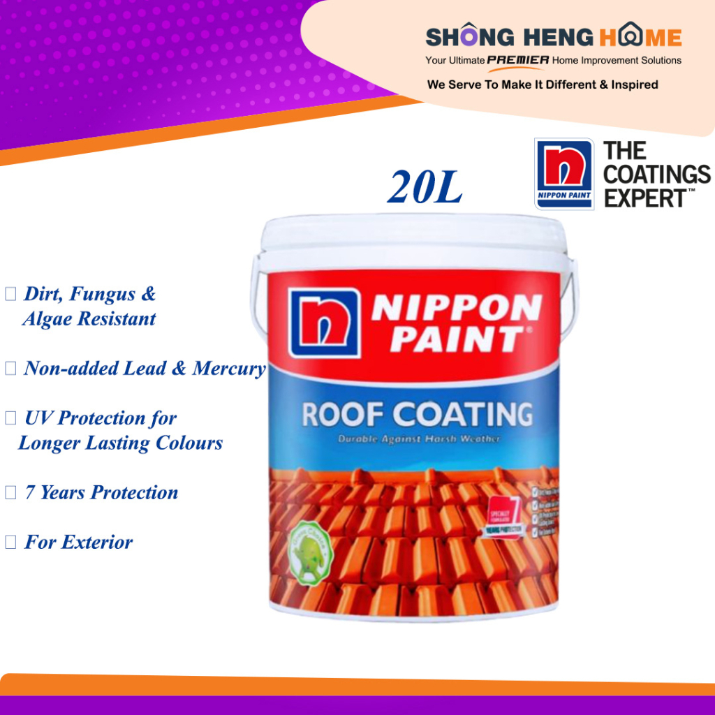 20L Nippon Roof Coating (Roof Paint) Protection, Reflect, Heat, Seal for your Roof