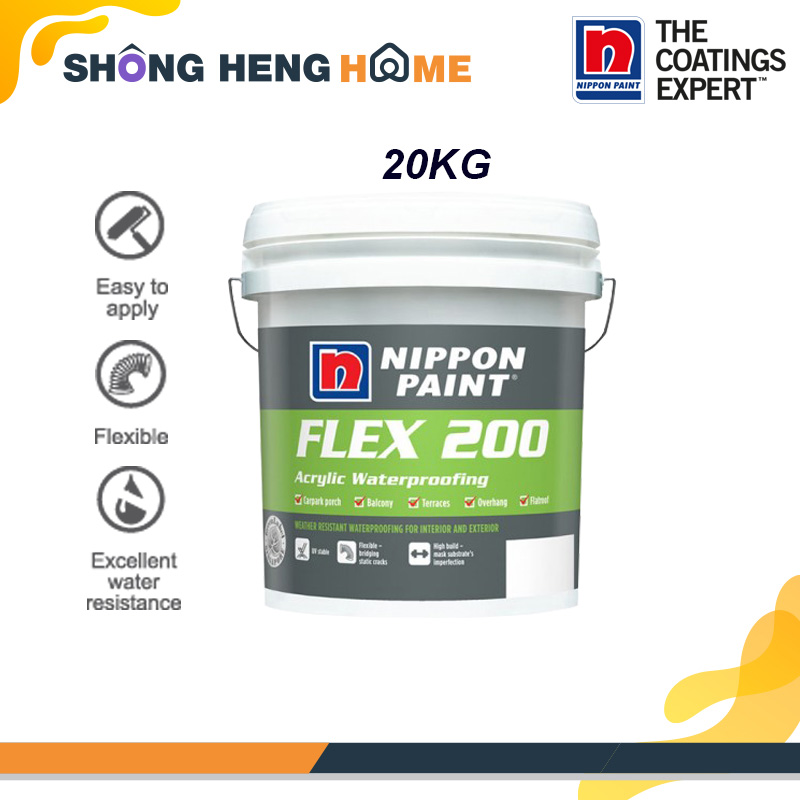 Nippon Paint Flex 200 Arcylic Waterproofing 20kg 7040 Gray